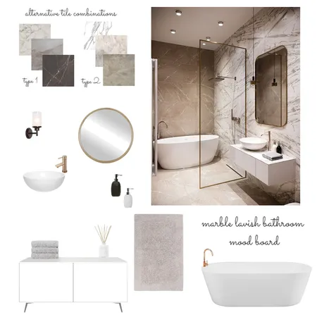 marble lavish bathroom Interior Design Mood Board by Gina_R on Style Sourcebook