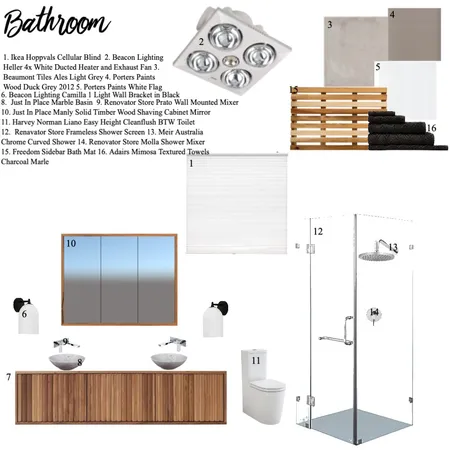 Bathroom Interior Design Mood Board by kyliewoolen on Style Sourcebook