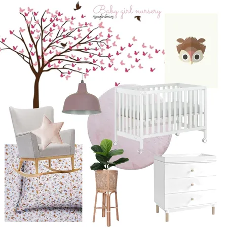 Baby Girl Nursery Interior Design Mood Board by BY STEPHANIE INTERIORS on Style Sourcebook