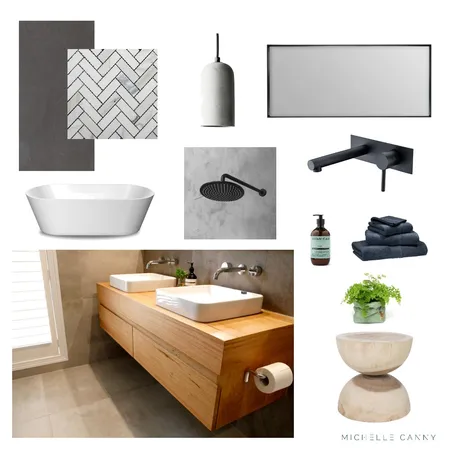 Modern Ensuite Bathroom Interior Design Mood Board by Michelle Canny Interiors on Style Sourcebook
