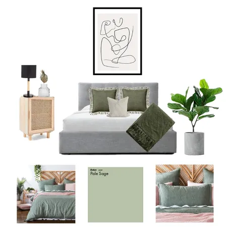 Sage Guest Bedroom Interior Design Mood Board by STEPH PROPERTY STYLIST 〰 on Style Sourcebook