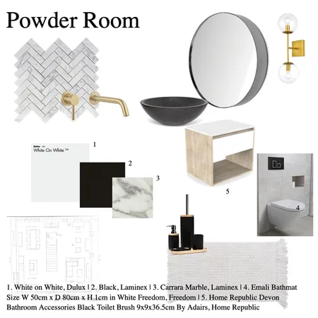 Powder Room Interior Design Mood Board by CatrinaLourenco on Style Sourcebook
