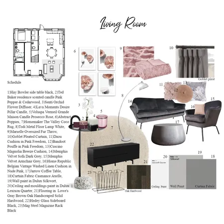 Living Room Sample Board Interior Design Mood Board by Gia123 on Style Sourcebook