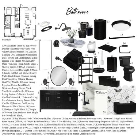 Bathroom Sample Board Interior Design Mood Board by Gia123 on Style Sourcebook