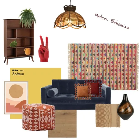 Modern Bohemian Interior Design Mood Board by jacintareid on Style Sourcebook