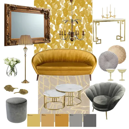 Glam Living Room Interior Design Mood Board by AV Design on Style Sourcebook