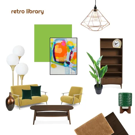 Retro Library Interior Design Mood Board by jacintareid on Style Sourcebook