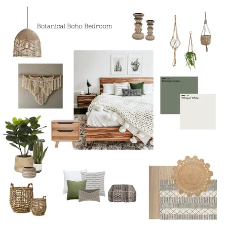 Boho Botanical Bedroom Interior Design Mood Board by MelanieLynn on Style Sourcebook