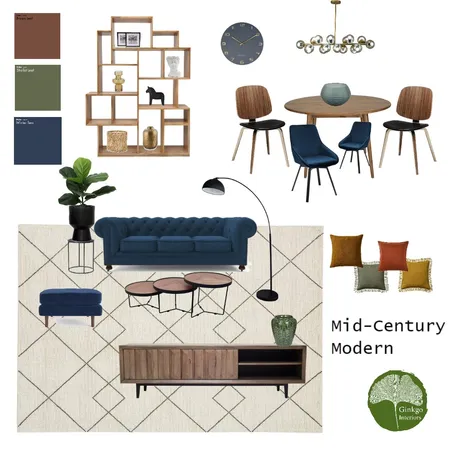 Mid-Century Modern Interior Design Mood Board by Ginkgo Interiors on Style Sourcebook
