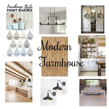 Modern Farmhouse Interior Design Mood Board by ambershay on Style Sourcebook