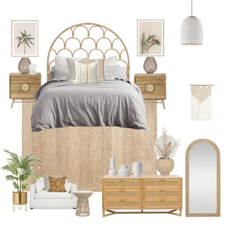 Light Neutral Boho Bedroom Interior Design Mood Board by MelissaKW on Style Sourcebook