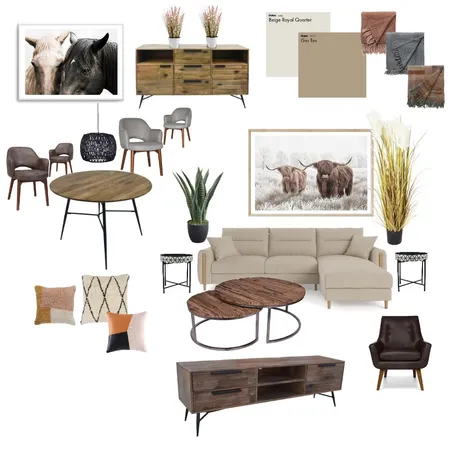 Brown Living Dining Combo Interior Design Mood Board by Rowan J.M on Style Sourcebook