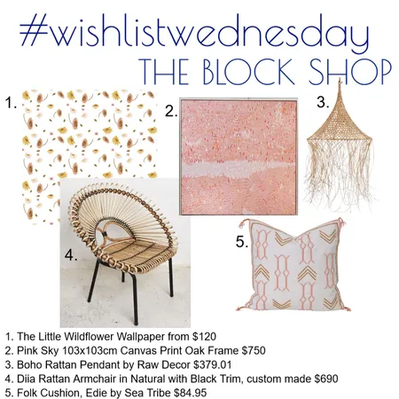 Wishlist Wednesday The Block Shop Bright Boho Interior Design Mood Board by Kohesive on Style Sourcebook