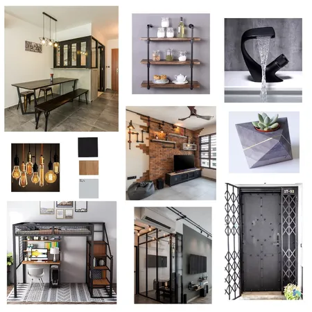 Industrial Theme Style Interior Design Mood Board by SamuelChong86 on Style Sourcebook