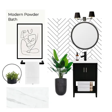 Modern Powder Bath Interior Design Mood Board by Madeline Campbell on Style Sourcebook