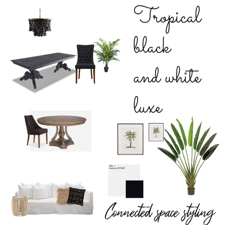 Tropical black and white Luxe Interior Design Mood Board by Connected Space Styling on Style Sourcebook
