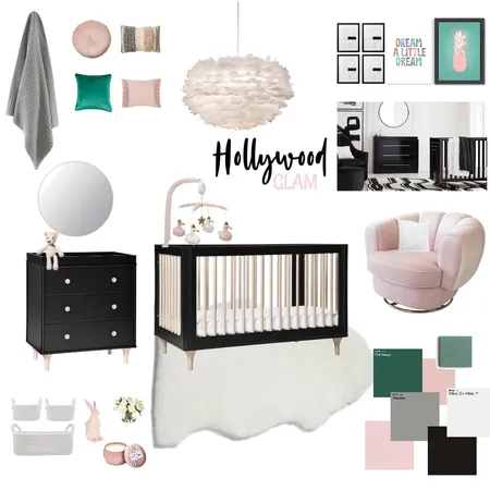 Hollywood Glam Nursery Interior Design Mood Board by studio12interiors on Style Sourcebook