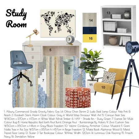 Study Room Interior Design Mood Board by silver_hazel on Style Sourcebook