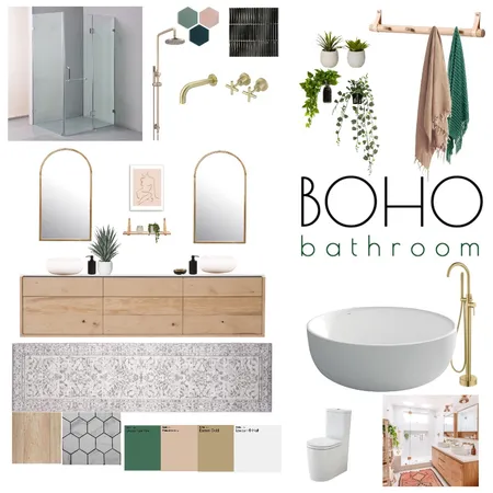 Boho Bathroom Interior Design Mood Board by studio12interiors on Style Sourcebook