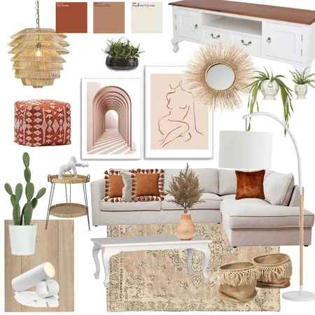 living room terracotta Interior Design Mood Board by N.B design on Style Sourcebook