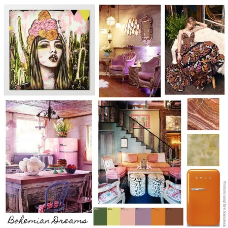 Bohemian Interior Design Mood Board by Janine Lee on Style Sourcebook