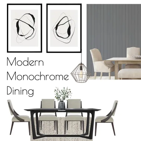 Modern Monochrome Dining Interior Design Mood Board by Olive et Oriel on Style Sourcebook