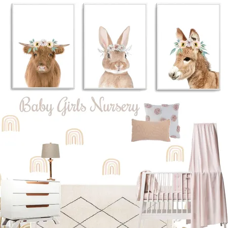 Boho Girls Nursery Interior Design Mood Board by Olive et Oriel on Style Sourcebook