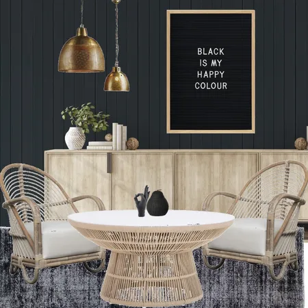 Black Is My Happy Colour Interior Design Mood Board by Olive et Oriel on Style Sourcebook