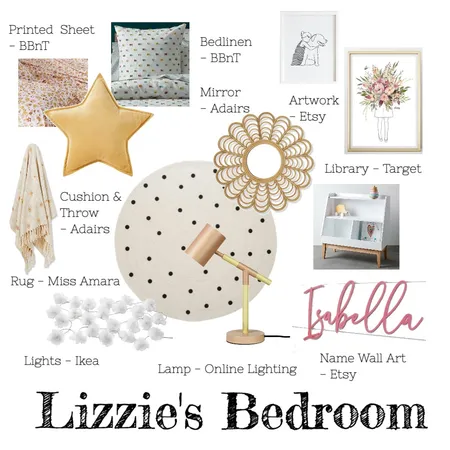 Lizzie's Room Interior Design Mood Board by Boutique Yellow Interior Decoration & Design on Style Sourcebook