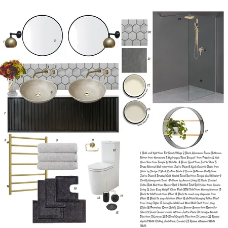 Modern Vintage Bathroom Interior Design Mood Board by IceCastleInteriors on Style Sourcebook