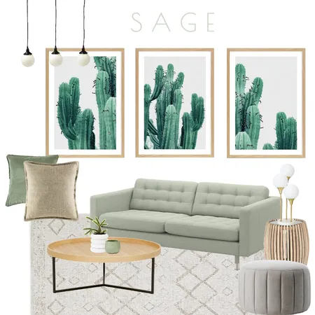 Sage Living Room Interior Design Mood Board by Olive et Oriel on Style Sourcebook