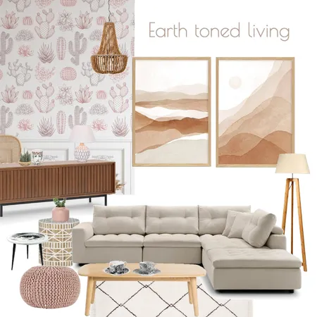 Earth Toned Living Interior Design Mood Board by Olive et Oriel on Style Sourcebook