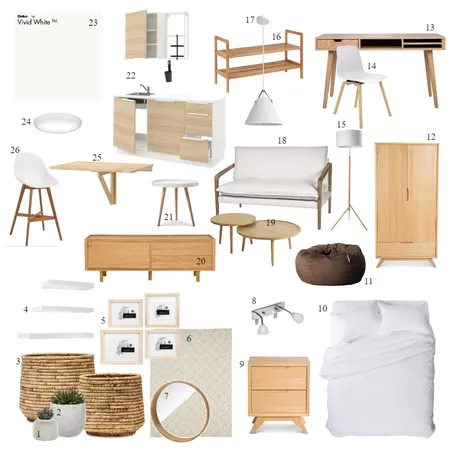 Minimalist 21sqm Studio Unit Interior Design Mood Board by Gia123 on Style Sourcebook