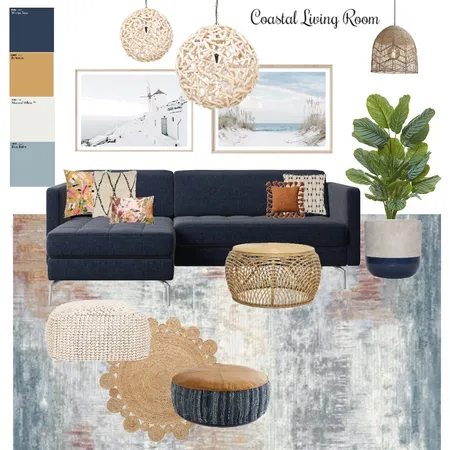 Modern Coastal Style Living Room Interior Design Mood Board by Little Gold Brush on Style Sourcebook