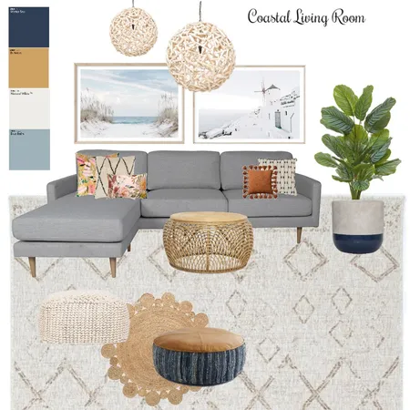 Modern Coastal Style Living Room Grey Sofa Interior Design Mood Board by Little Gold Brush on Style Sourcebook