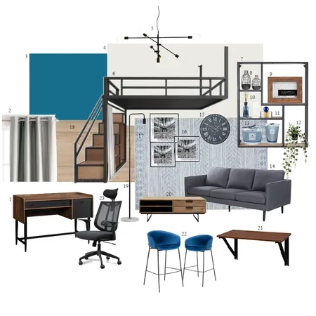 Industrial Minimalist 21sqm Studio Unit Interior Design Mood Board by Gia123 on Style Sourcebook