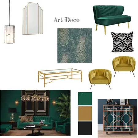Art Deco Living Room Interior Design Mood Board by missemn82 on Style Sourcebook