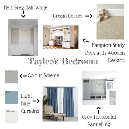 Taylee's Bedroom Interior Design Mood Board by TanJay on Style Sourcebook