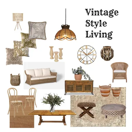 Vintage Style Living Interior Design Mood Board by Michelle Baker on Style Sourcebook