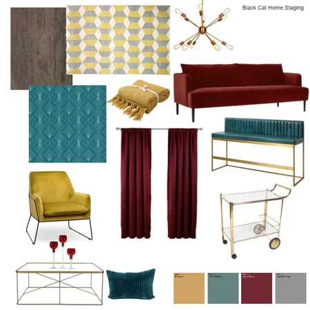 Art Deco Living Room Interior Design Mood Board by Amanda Erin Designs on Style Sourcebook