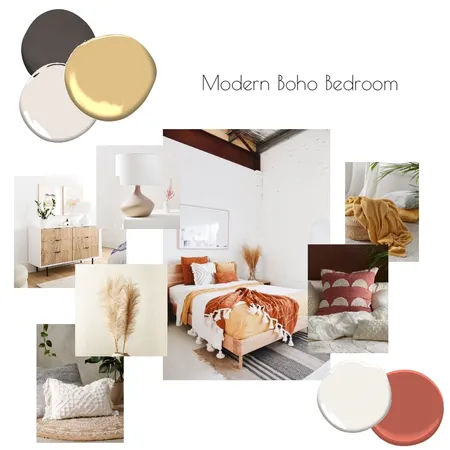 Modern Boho Bedroom Interior Design Mood Board by alexnihmey on Style Sourcebook