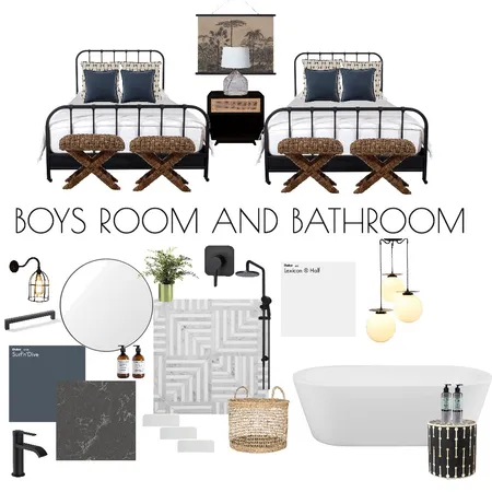 BOYS ROOM AND BATHROOM Interior Design Mood Board by clairedana17 on Style Sourcebook
