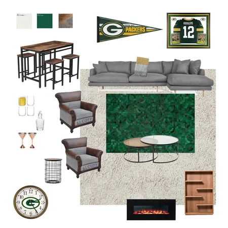 Packers Basement Interior Design Mood Board by designedtobehome on Style Sourcebook