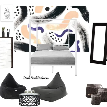 Dark Soul Bedroom Interior Design Mood Board by HGInteriorDesign on Style Sourcebook
