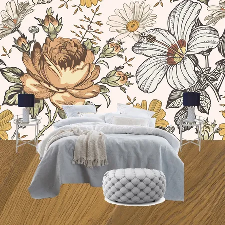 floral wallpaper bedroom Interior Design Mood Board by AndreeaKozma on Style Sourcebook