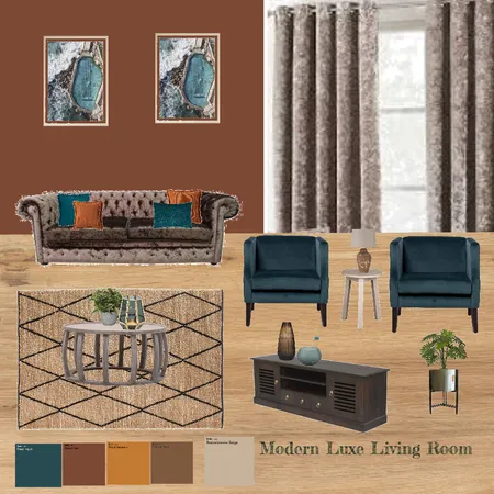 Modern Luxe Living Room Interior Design Mood Board by STYLEZ HOME DECOR on Style Sourcebook