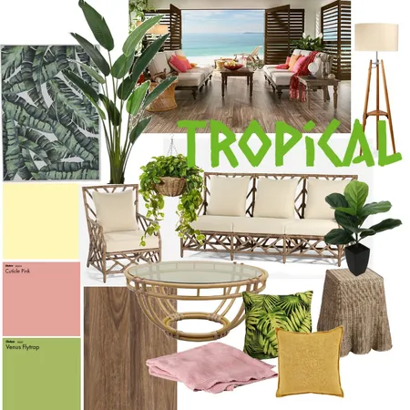 Tropical Living Room Mood Board Interior Design Mood Board by lekingma11 on Style Sourcebook