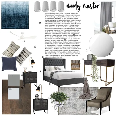 Mod 9 Moody Master Interior Design Mood Board by hknights on Style Sourcebook