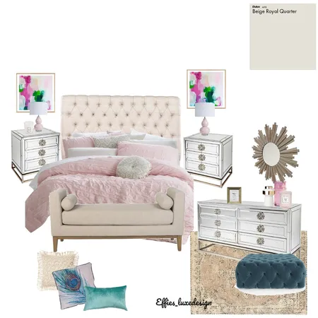 Stylish young lady bedroom makeover Interior Design Mood Board by Effies_luxedesign on Style Sourcebook