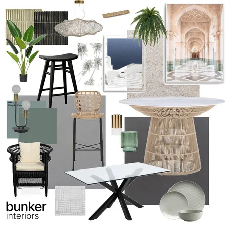 Tropical Dining/Bar Interior Design Mood Board by Bunker Interiors on Style Sourcebook